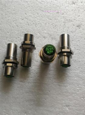 尔穆两母端5孔5孔穿板式接M12接插件/板连器/穿式/穿墙式安装接方