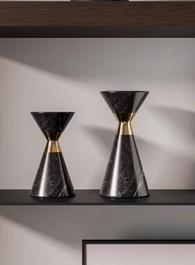 现轻奢高级感组合-黑装客饰品摆件意式代极简众厅开放格小创意组