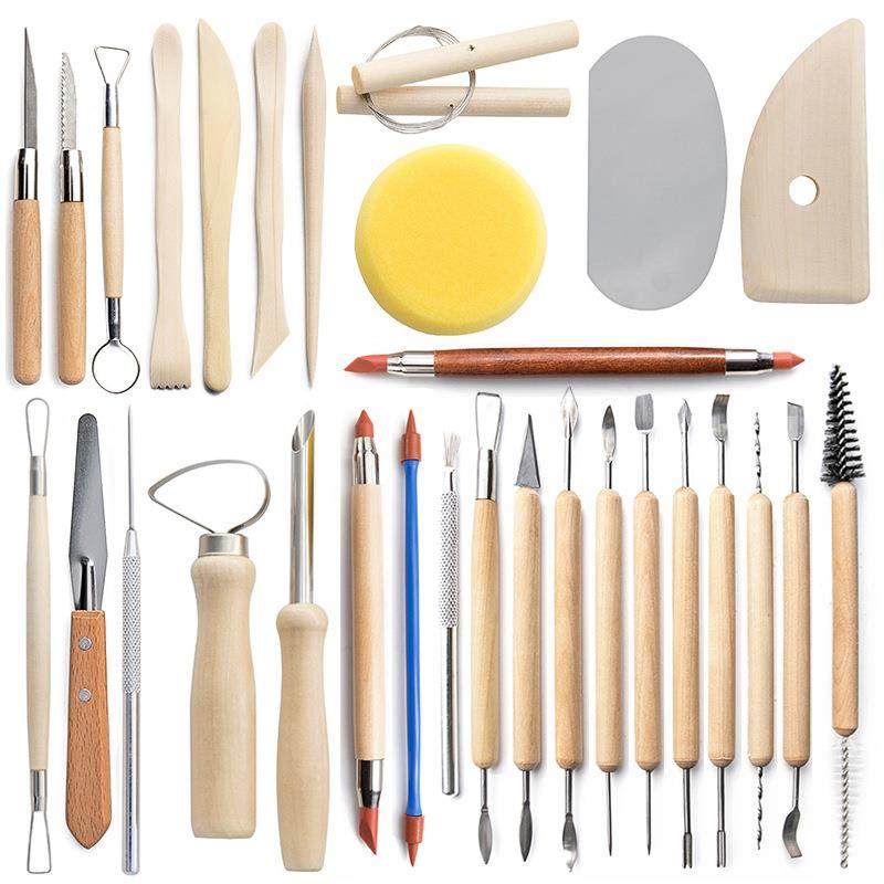 陶艺工具30件装硅胶套肌笔泥塑雕刻刀理打器XUH刮刀孔粘土工具,文具电教/文化用品/商务用品,其它,淘宝优惠券,粉丝福利购,淘宝优惠卷