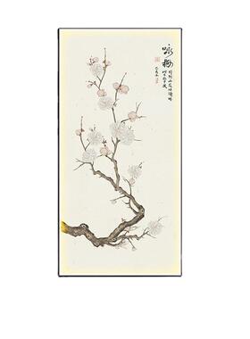 喜上梢新中式眉入户玄关装饰画le发QZ202110光灯画花鸟d版竖走廊