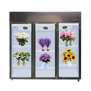 鲜花玻保鲜展示柜蛋糕蔬果藏冷双璃三四门箱花店专用风无品牌/冰