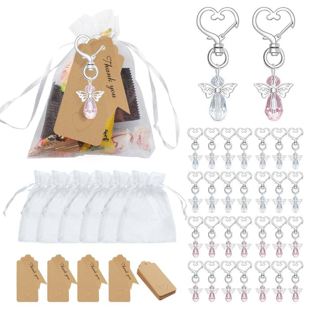 新款创意天使钥匙吊坠婴儿送礼会新娘送礼会客人礼物派对答谢标签