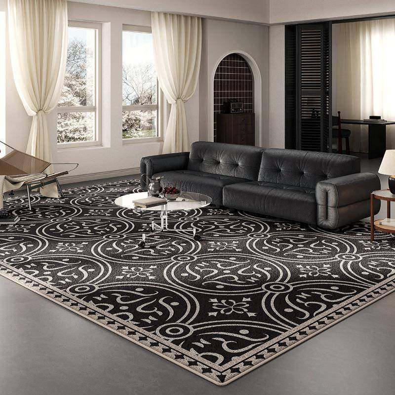 中古风防水耐脏客厅地毯防污易打理卧室床边毯家用仿羊绒茶几毯