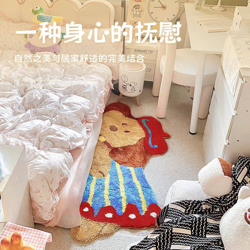 小单植绒地毯浴室垫卧室簇绒地毯客厅地毯机织苔藓地毯