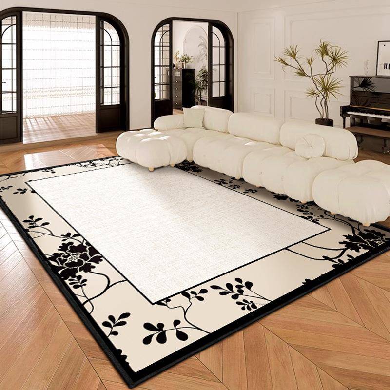 法式客厅地毯奶油风防水可擦沙发茶几垫复古高级感卧室床边毯