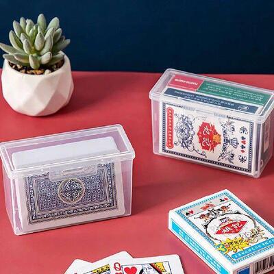 2 Pcs Card Storage Box Playing Organizer Home Case Holder