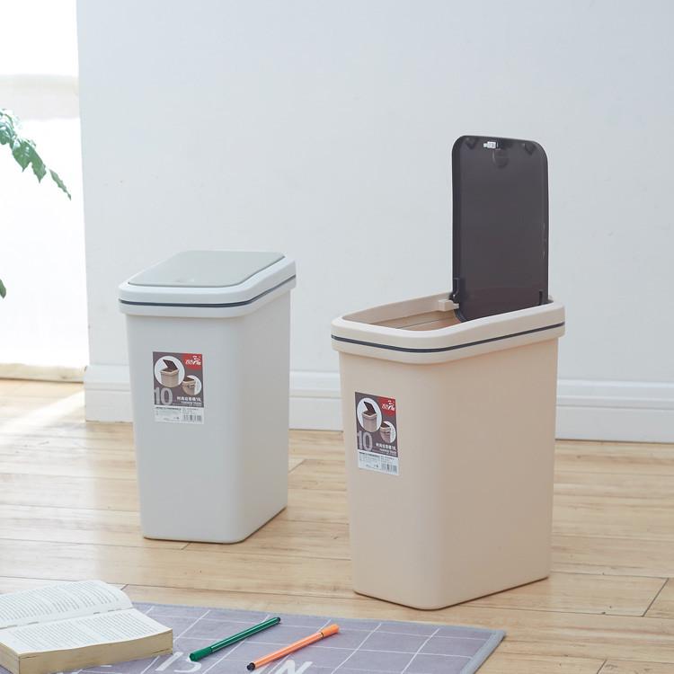 欧式创意简约款塑料家用客厅有盖弹盖垃圾桶办公室手提垃圾桶