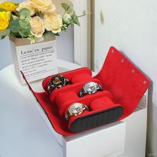 进口鳄鱼皮纹机械表家用手表收纳盒浪琴首饰收纳黑色款