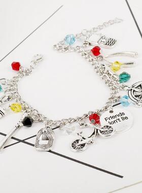 影视周边热款 怪奇物语斧头磁带自行车多组合手链 女士百搭配饰