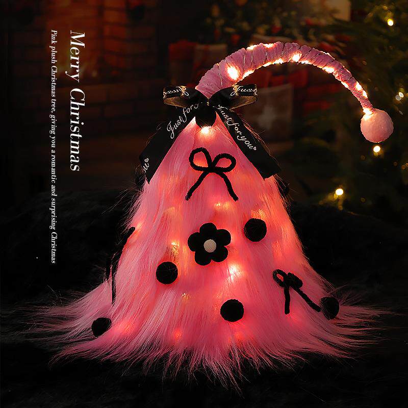 新款迷你圣诞树小歪脖子毛绒套餐diy圣诞装饰品客厅室内桌面摆件