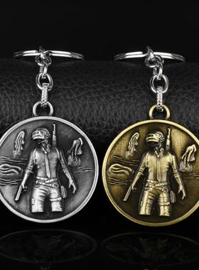 跨境欧美影视周边三头龙合金饰品吊坠项链霸气狼头钥匙扣项链现货