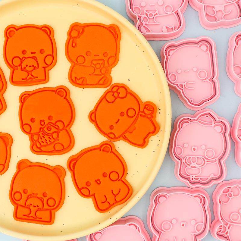 一二布布饼干模具一二抱熊卡通饼干模具布布抱熊仿真印花饼干