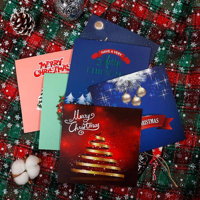新款ins风d贺卡圣诞节祝福小卡片手写感谢卡片圣诞立体贺卡