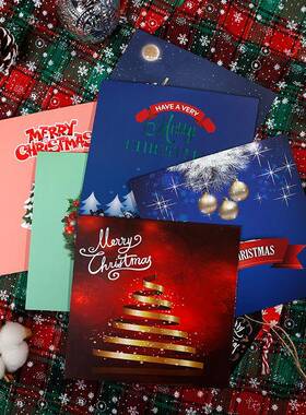 新款ins风d贺卡圣诞节祝福小卡片手写感谢卡片圣诞立体贺卡