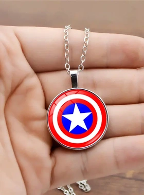 漫威超级时光宝石项链女美国队长超人蜘蛛侠侠吊坠毛衣链