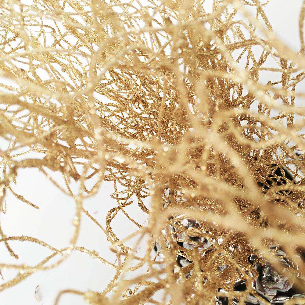 厂家直销龙须 仿真金粉龙须草 12叉塑料花艺仿幻彩树枝圣诞装饰品