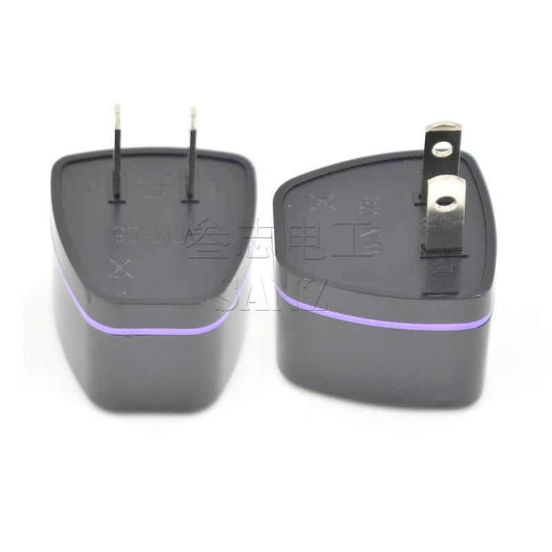 工厂直销跨境直供欧规英规转美规2脚纯铜充电器转换插头FCC认证