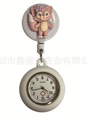现货学生怀表护士表医生挂表表可拉伸缩可爱花儿童手表胸上带表批