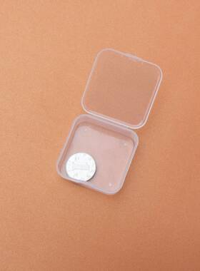 正方形PP塑料盒小饰品盒5厘米连体翻盖耳塞盒收纳盒零件包装盒子