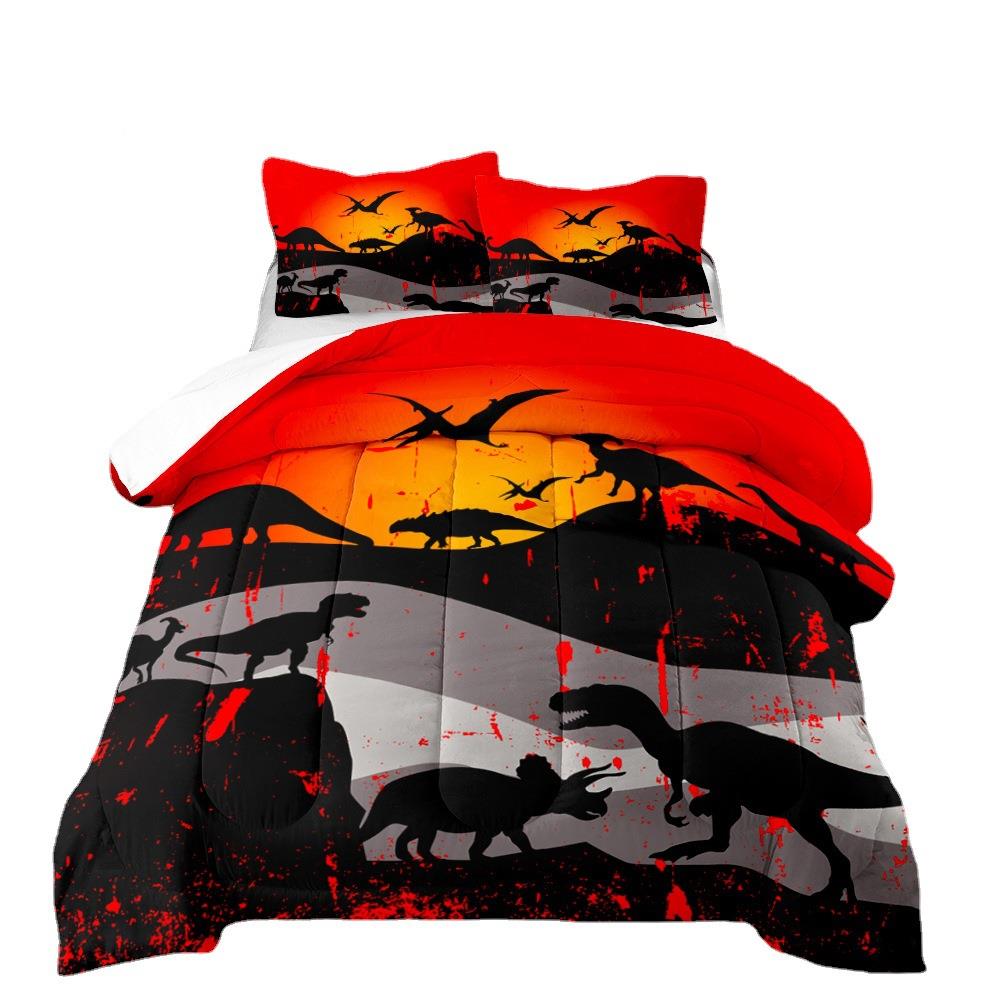 黑系恐龙被胖芯被床用品羽丝棉被数红码印花Dbz被上褥