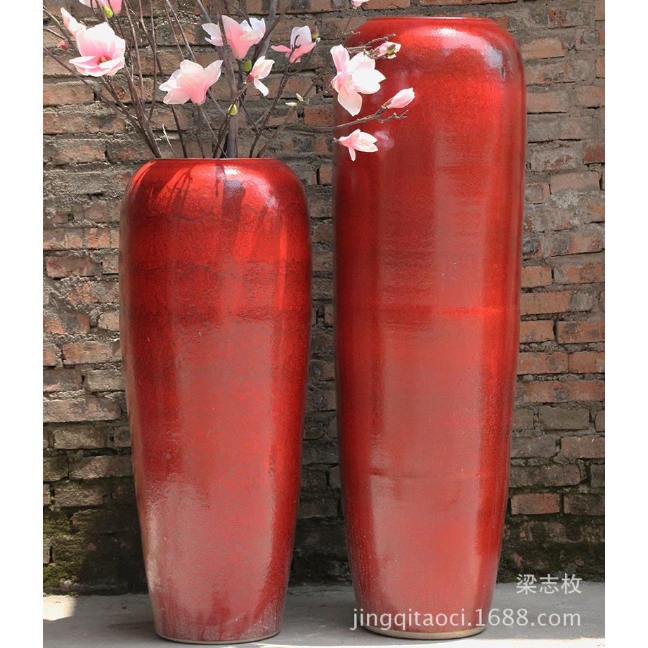 客陶瓷落代地花颜色釉窑变插花瓶现MON欧瓶式厅酒店别墅摆件大花