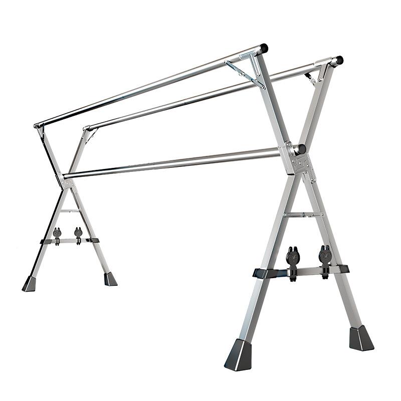 晒衣落阳台晾被室外卧室不锈架钢伸缩双杆折叠晾挂衣架落地地杆式