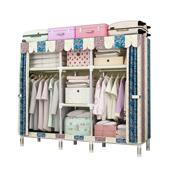 简易衣柜卧室家用出租房用结实耐用组装 衣橱全钢架加粗加固布衣柜