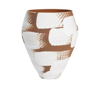 北欧简约陶瓷花瓶样板房创意刷化妆土插花装饰品博古架物摆件现代