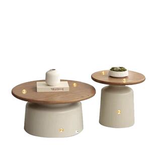 奶油风公寓茶几客厅家用小户型简约网红铁艺圆形马提尼民宿茶几