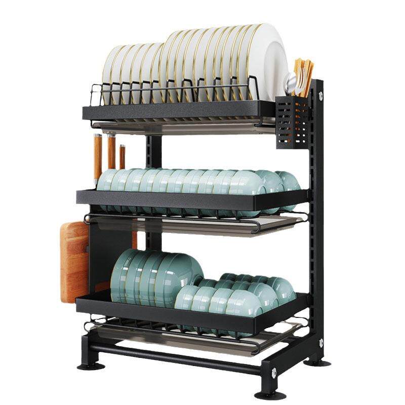 厨房置物架碗碟碗盘收纳架沥水架家用多功能放碗架碗筷收纳盒碗柜