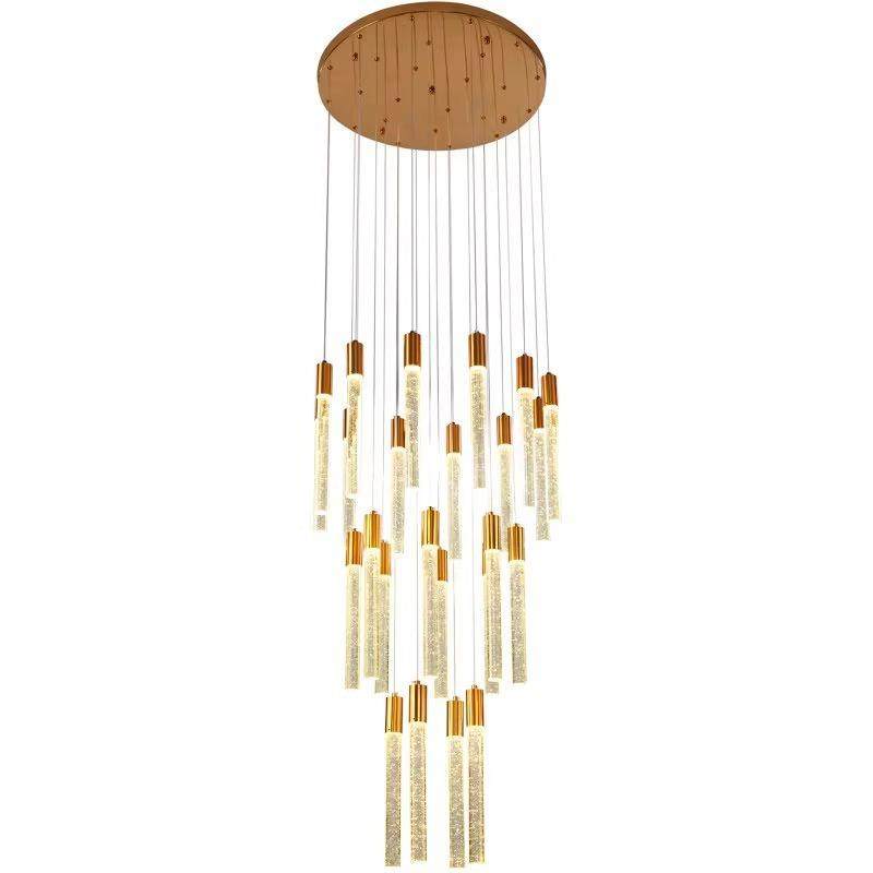 轻奢复式楼工程灯loft挑空气泡水晶柱楼梯吊灯新款别墅楼梯长吊灯,家装灯饰光源,智能吊灯,淘宝优惠券,粉丝福利购,淘宝优惠卷