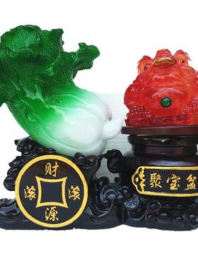 新款招财金蟾招财猫百财如意树脂工艺品摆件开业家居装饰礼品