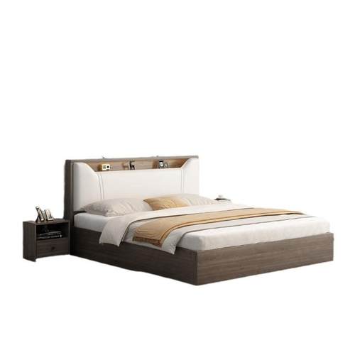 床实木床1米8双人床卧室床出租房用软包床1.5m储物床1米2单人床架