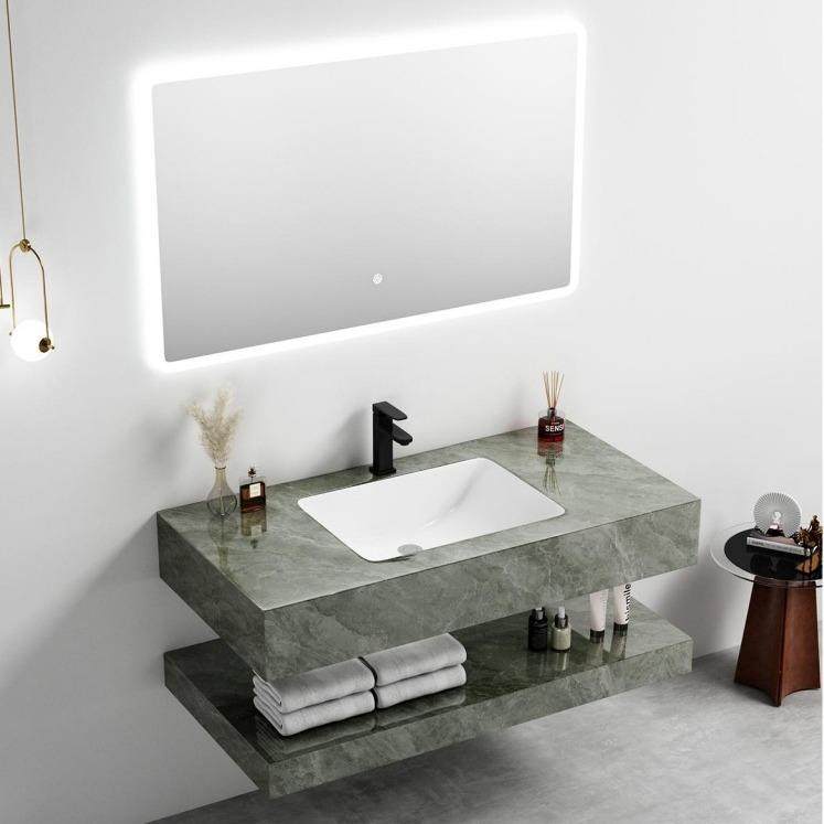 双层岩板浴室柜组合一体台盆洗手台卫生间洗漱台无缝陶瓷台盆简约,家装主材,浴室柜,淘宝优惠券,粉丝福利购,淘宝优惠卷