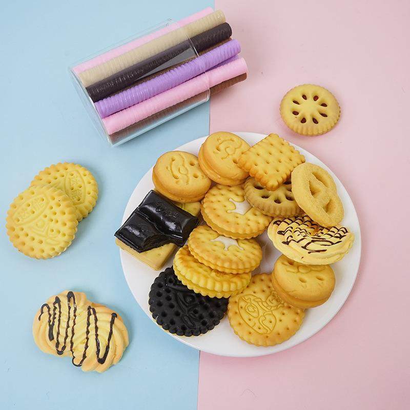 假饼干幼儿园玩具早教点心道具夹心双层饼干模型仿真饼干巧克力棒