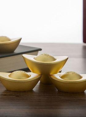 黄铜元宝转转摆件元宝可转动招财进宝家居玄关聚宝盆装饰送礼礼品