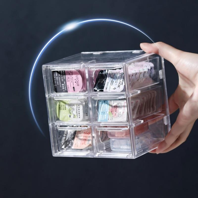 日抛美瞳收纳盒防尘九宫格桌面首饰隐形眼镜多副装透明整理盒子
