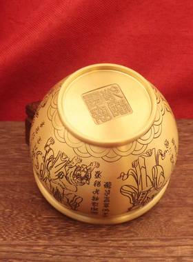 黄铜百福缸米缸聚宝盆摆件招财家居装饰办公室招财工艺品摆件