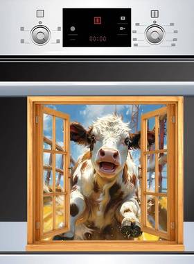 动物奶牛厨房烤箱洗碗机装饰贴纸CH81706跨境绘本可移除墙贴跨境