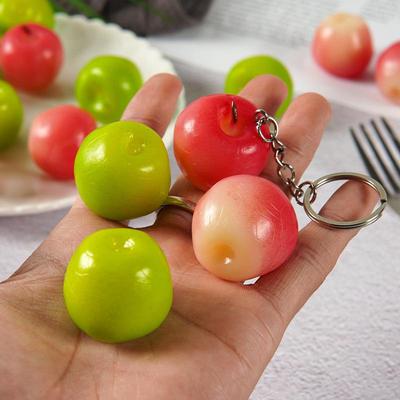 迷你微缩仿真苹果青苹果红苹果模型仿真水果书包汽车钥匙扣挂件