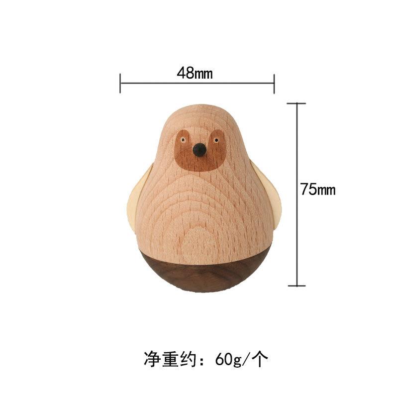 加工定制创意木质工艺品木制玩具装饰不倒翁北欧麋鹿摆件镇纸摆件