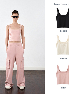 handless inc 欧美街头U型吊带系列-背心 修身短款吊带背心女