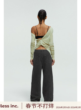 handless inc | 露背镂空扭结长袖罩衫