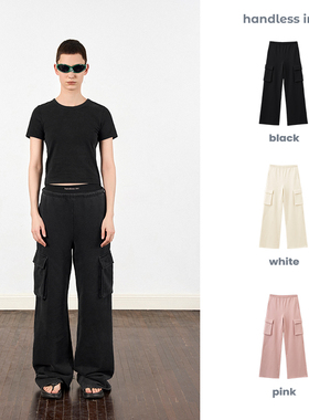 handless inc 欧美街头窄腰头抽绳卫裤系列-长裤 休闲运动裤女