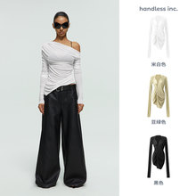 handless inc | soft系列-露背镂空扭结长袖罩衫