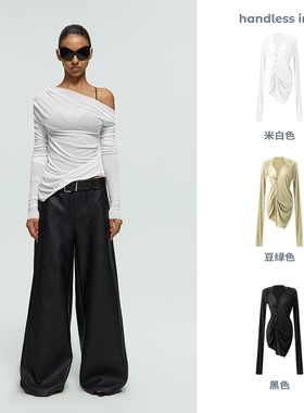 handless inc | soft系列-露背镂空扭结长袖罩衫