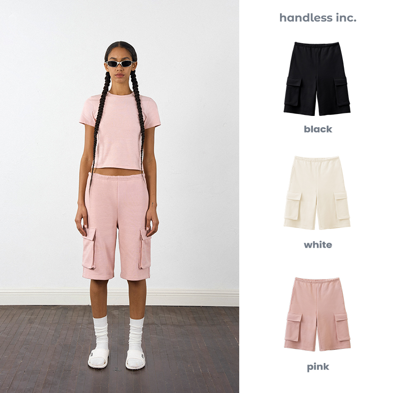 handlessinc窄腰头抽绳中裤