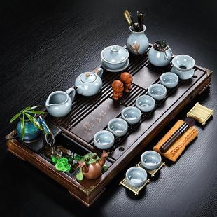 茶台家用茶几功夫茶具套装 29n托盘一体办公室会客实木茶盘中式 送