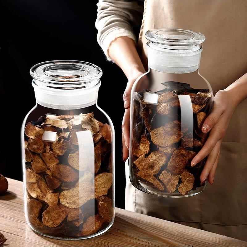 装陈皮储存罐专用鱼胶玻璃瓶食品级罐子收纳药材密封茶叶罐玻璃罐