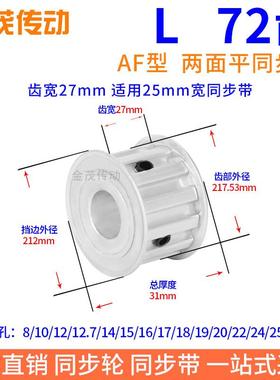 L72齿AF齿宽27同步带轮内孔14 15 16 17 18 19 2230皮带轮L同步轮
